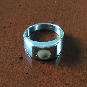 Men’s Vintage Size 12 Stainless Steel/Stone Ring